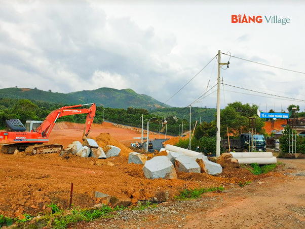 Tiến độ thi công hạ tầng KDC Biang Village ngày 12/06/2022